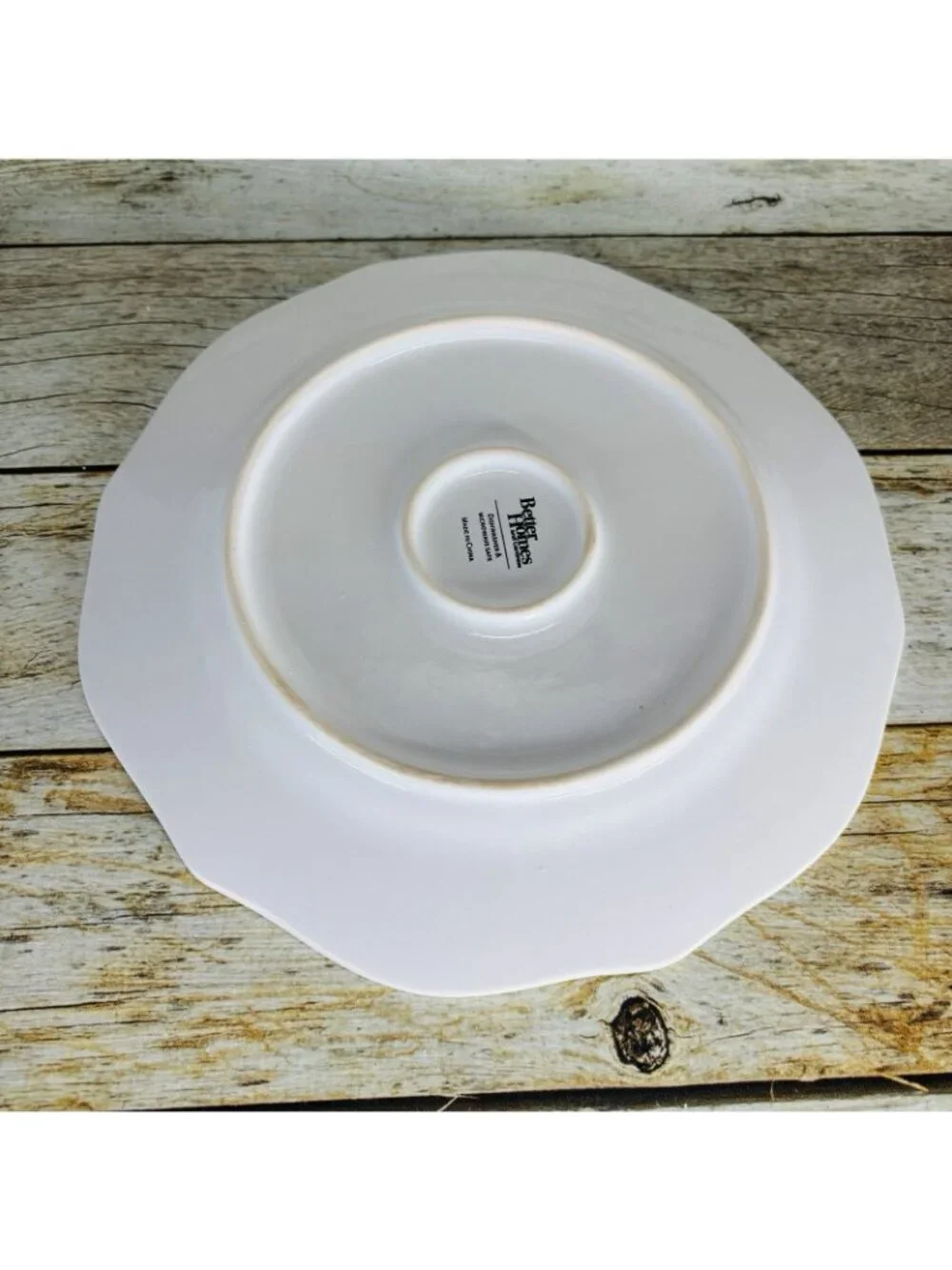 Better Homes And Gardens SUMMERDALE ROSE WHITE Stoneware Dinner Plates Set of 4